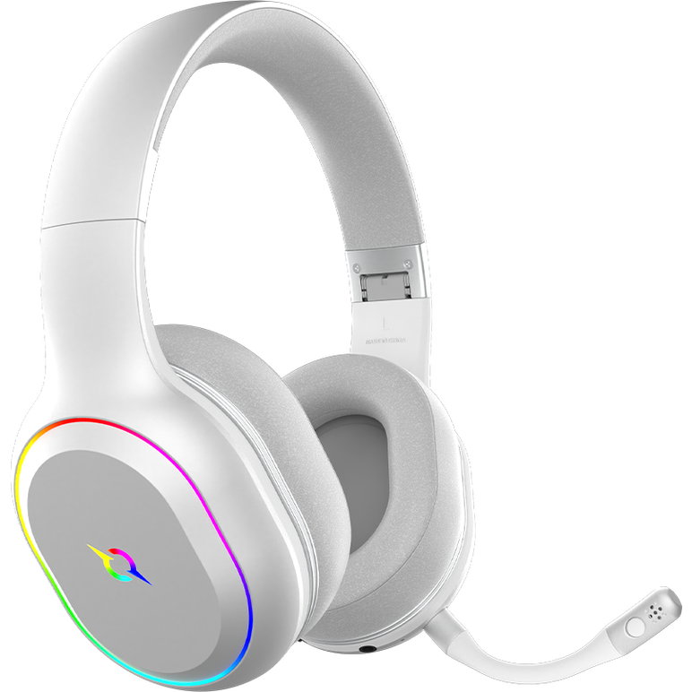 Casti over-ear aqirys lyra, sistem de sunet 3d stero, dual wireless si cu fir, bt cu microfon flexibil, interfata usb 2.0, durata baterie pana la 27h, frecventa 20 hz - 20hz, cu iluminare rgb, albe,  Casti audio | electropc.ro