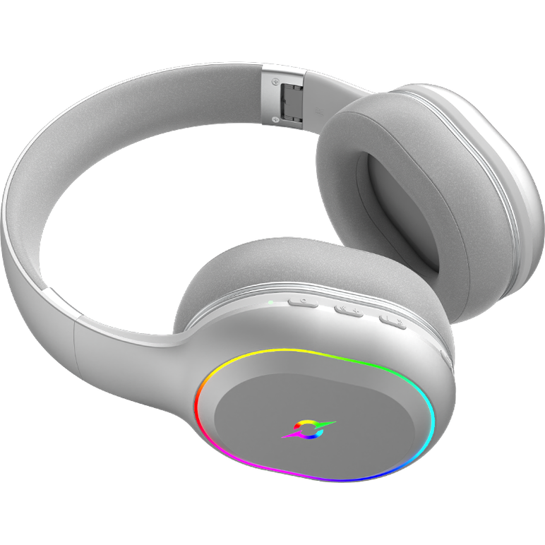 Casti over-ear aqirys lyra, sistem de sunet 3d stero, dual wireless si cu fir, bt cu microfon flexibil, interfata usb 2.0, durata baterie pana la 27h, frecventa 20 hz - 20hz, cu iluminare rgb, albe,  Casti audio | electropc.ro