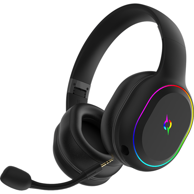 Casti over-ear aqirys lyra, sistem de sunet 3d stero, dual wireless si cu fir, bt cu microfon flexibil, interfata usb 2.0, durata baterie pana la 27h, frecventa 20 hz - 20hz, cu iluminare rgb, negre,  Casti audio | electropc.ro