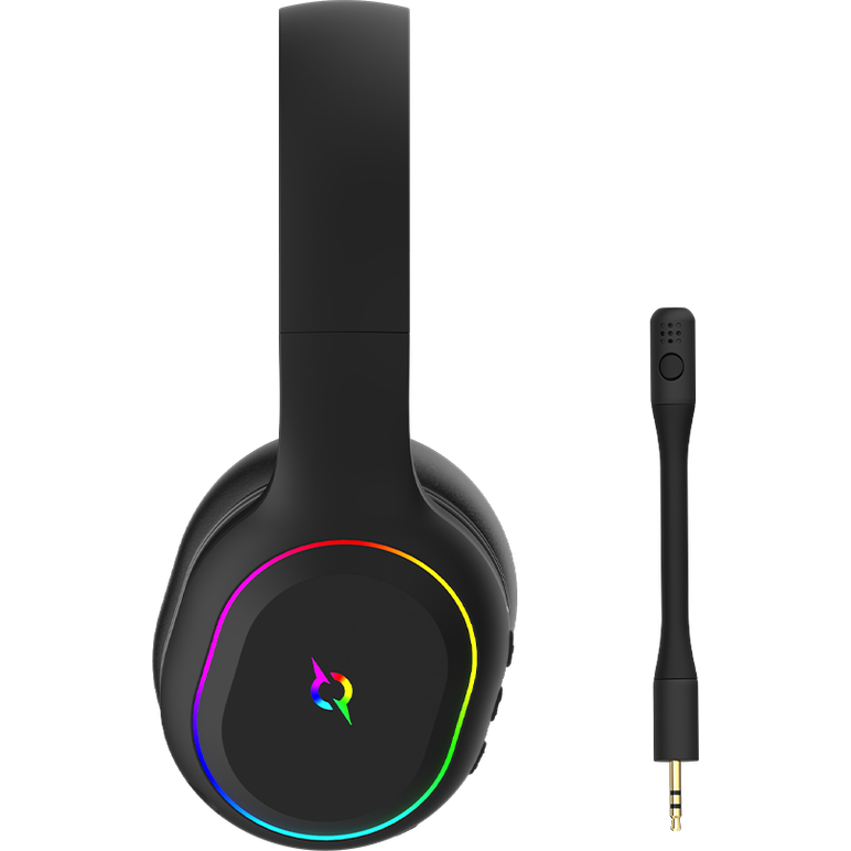 Casti over-ear aqirys lyra, sistem de sunet 3d stero, dual wireless si cu fir, bt cu microfon flexibil, interfata usb 2.0, durata baterie pana la 27h, frecventa 20 hz - 20hz, cu iluminare rgb, negre,  Casti audio | electropc.ro