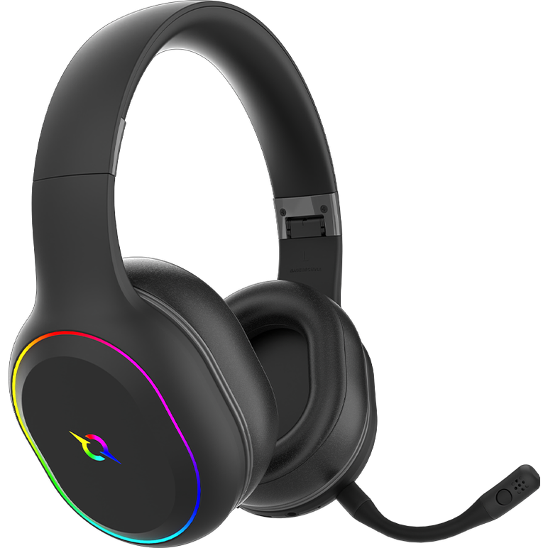 Casti over-ear aqirys lyra, sistem de sunet 3d stero, dual wireless si cu fir, bt cu microfon flexibil, interfata usb 2.0, durata baterie pana la 27h, frecventa 20 hz - 20hz, cu iluminare rgb, negre,  Casti audio | electropc.ro