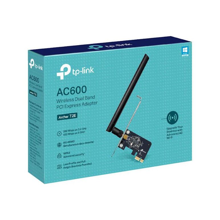 Placa de retea wireless tp-link archer t2e, ac600, wifi 5, dual-band,  Routere Wireless | electropc.ro