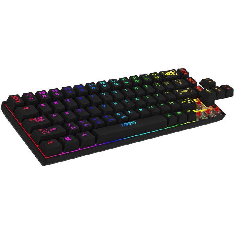 Tastatura mecanica 65% aqirys mira, wireless/bluetooth/wired, switch-uri outemu red, 68 de taste, us layout, neara,  Tastaturi | electropc.ro