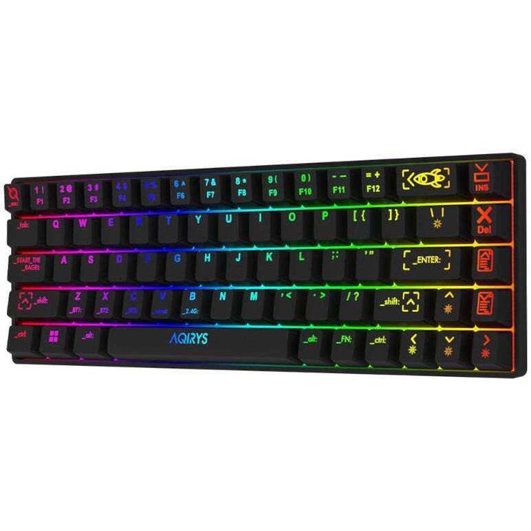Tastatura mecanica 65% aqirys mira, wireless/bluetooth/wired, switch-uri outemu red, 68 de taste, us layout, neara,  Tastaturi | electropc.ro