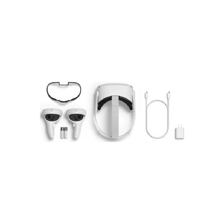 Vr headset oculus quest 2 128gb,resolution: 1832 x 1920, refresh rate: 72 hz, compatible device: desktop pc, interface: 1x usb-c, colour: white, package contents: 1 x charging cable 1 x vr glasses 2 x controller 2 x aa battery 1 x power adapter 1 x spacer,  Ochelari VR Gaming | electropc.ro