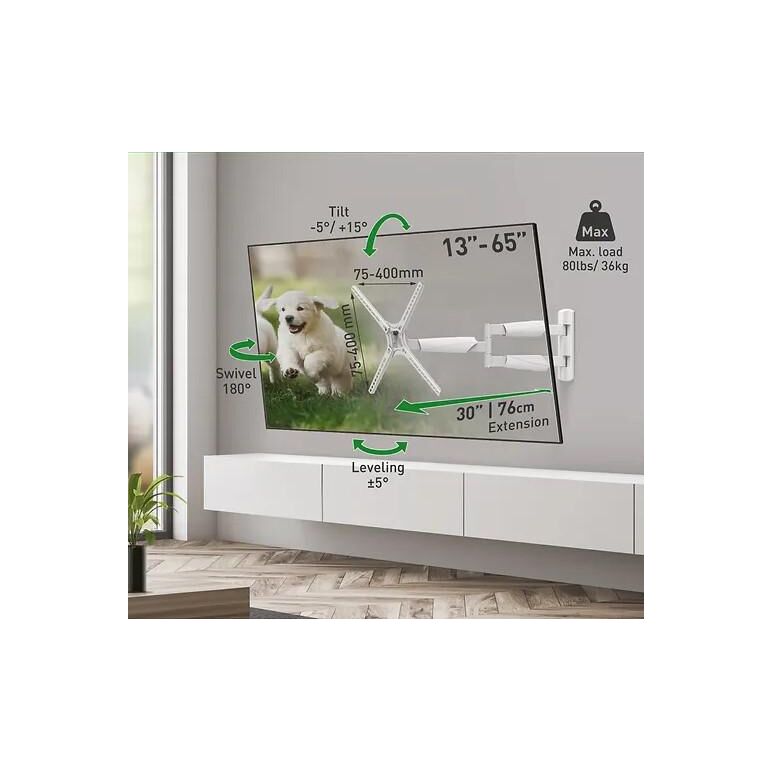 Barkan tv wall mount 13"- 65" white,  TV & Electronice & Gaming | electropc.ro