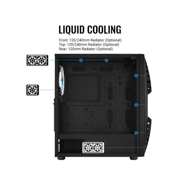 Carcasa aerocool cronus v1 neagra, spcc steel atx mid tower, fara sursa (tip atx, montata jos), interior vopsit negru, 3x 3.5”(intern, 2 x 3.5” and 1 x 3.5”/2.5″), 4x 2.5” (intern), fata – 3x 120mm / 2x 140mm fans (optional), spate – 1x 140mm argb fan(inc,  Carcase | electropc.ro