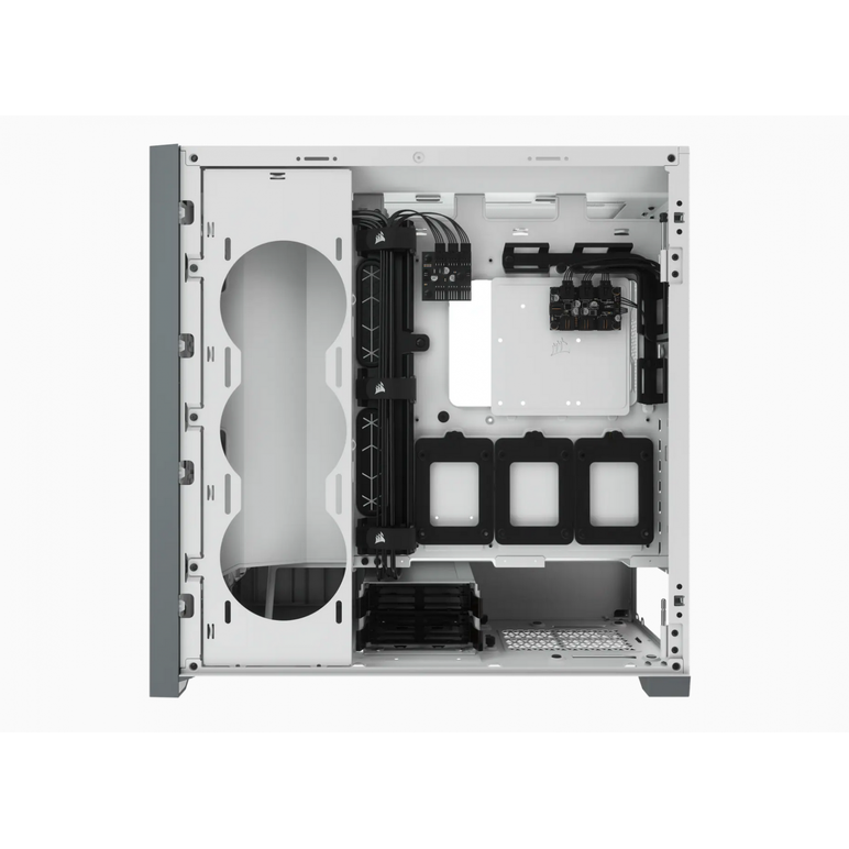 Carcasa corsair icue 5000x rgb tempered glass mid-tower atx pc smart case — white  case dimensions 520mm x 245mm x 520mm maximum gpu length 400 maximum psu length 250 maximum cpu cooler height 170 expansion slots 7 vertical + 2 horizontal case drive bays ,  Carcase | electropc.ro