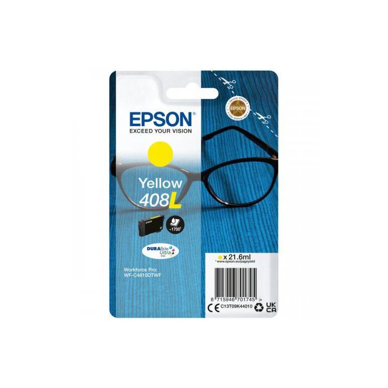 Cartus cerneala epson 408l ink tank, durabrite ultra ink, yellow, capacitate 21.6ml, 1.7k pagini, pentru workforce pro wf-c4810dtwf.,  Cartuse cerneala | electropc.ro