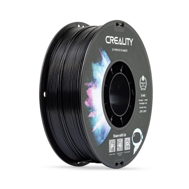 Creality cr-abs 3d printer filament, black, temperatura printare: 220-260, diametru filament: 1.75mm, rezistenta la tractiune: 43mpa,diametru suport filament:  200mm, non-toxic, utilizare: pana la 6 luni de la deschiderea ambalajului.,  Accesorii imprimare 3D | electropc.ro