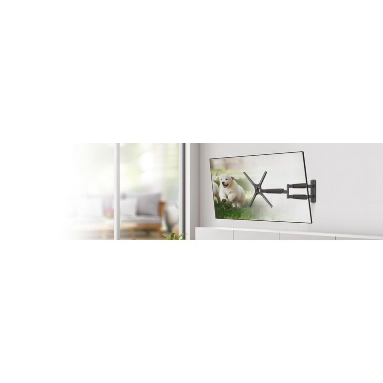 Suport tv plat/curbat de perete cu 2 brate barkan bm464xl, 13"- 65", max 36kg, vesa 400x400, negru,  TV & Electronice & Gaming | electropc.ro