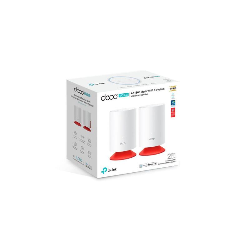 Tp-link ax1800 whole home mesh wi-fi 6 cu sistem alexa integrat, deco voice x20 2pk; standarde wireless: ieee 802.11ax/ac/n/a 5 ghz, ieee 802.11ax/n/b/g 2.4 ghz, viteza wifi: 5 ghz: 1201 mbps, 2.4 ghz: 574 mbps, 2 x antene interne, dual-band, mu-mimo, pro,  Routere Wireless | electropc.ro