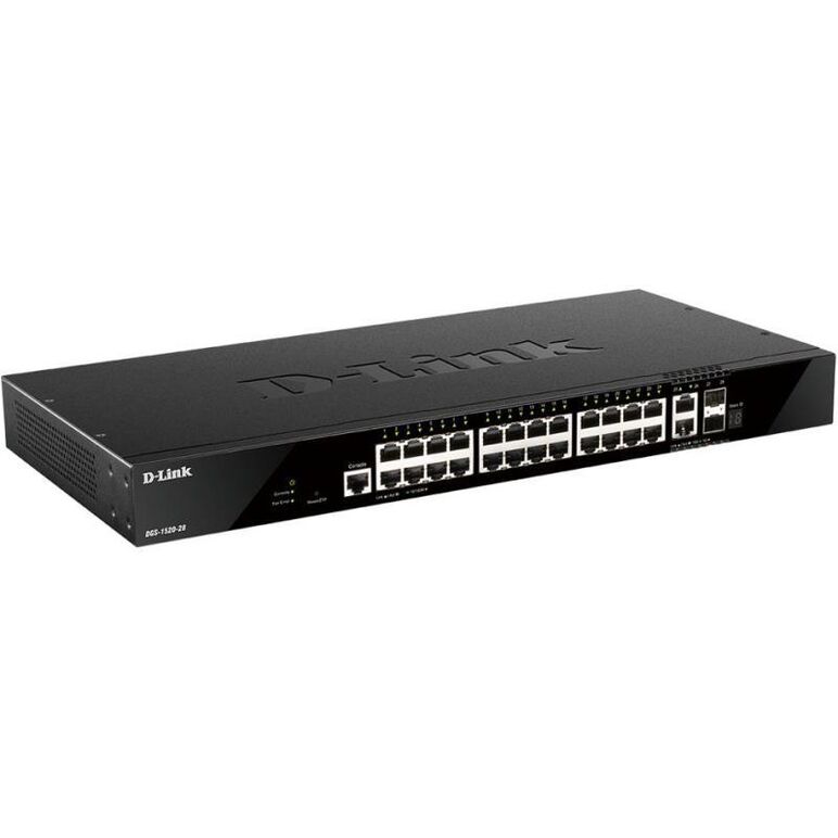 Switch d-link dgs-1520-28, 28 porturi gigabit,24 x 10/100/1000base-t, 2 x 10gbase-t, 2 x 10g sfp+, switching capacity: 128 gbps, maximum forwarding rate: 95.24 mbps, maximum power consumption: 30.4 w,  Switch-uri | electropc.ro