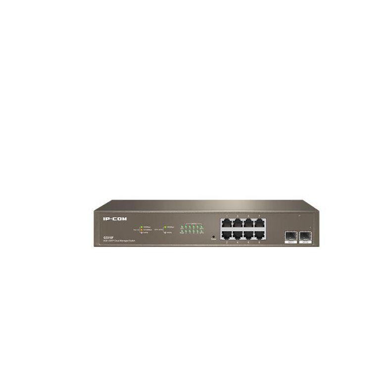 Ip-com 10-port gigabit ethernet managed switch, g3310f; network standard: ieee 802.3, ieee 802.3u, ieee 802.3ab, ieee 802.3x, ieee 802.3z, and ieee 802.1p/q/w/d, interface: 8 x 10/100/1000base-t ethernet port, 2 x 1000base-x sfp slot, switching capacity: ,  Switch-uri | electropc.ro