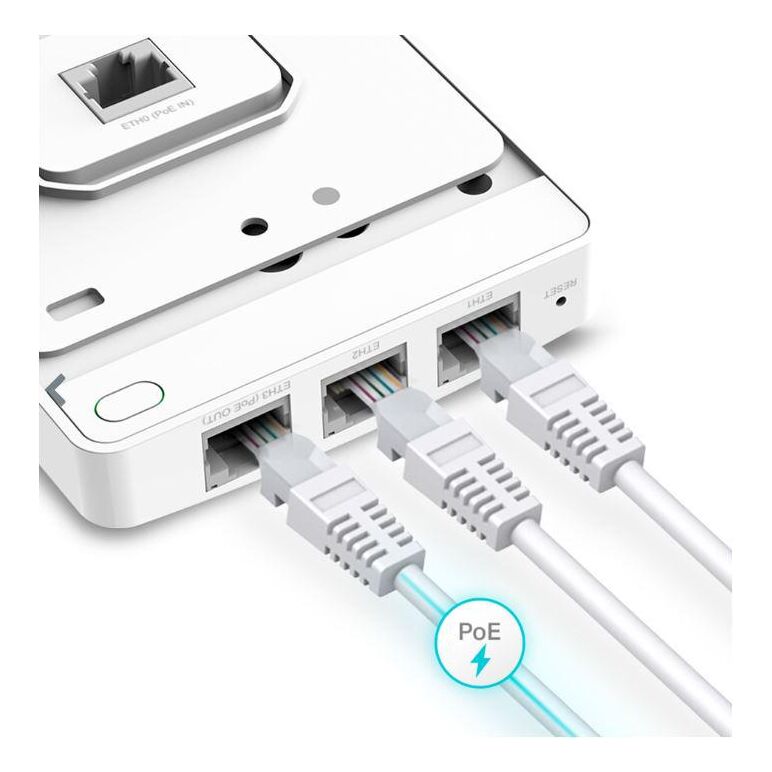 Tp-link wireless access point eap615-wall, ax1800 wifi 6, dual-band, uplink 1× gigabit ethernet (rj-45) port, downlink 3× 10/100/1000 mbps ethernet ports, wireless standards ieee 802.11ax/ac/n/g/b/a, 5 ghz: up to 1201 mbps, 2.4 ghz: up to 574 mbps, 802.3a,  Access point & Range Ext. | electropc.ro