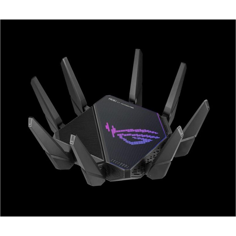 Asus tri-band wifi gaming router ax11000 pro, gt-ax11000 pro; network standard: ieee 802.11ax, ipv4, ipv6, segment ax11000 ultimate ax performance, 2.4ghz 1148mbps, 5g-1hz 4804mbps, 5g-2hz 4804mbps, 8 x antene detasabile, processor 2.0 ghz, 256mb nand fla,  Routere Wireless | electropc.ro