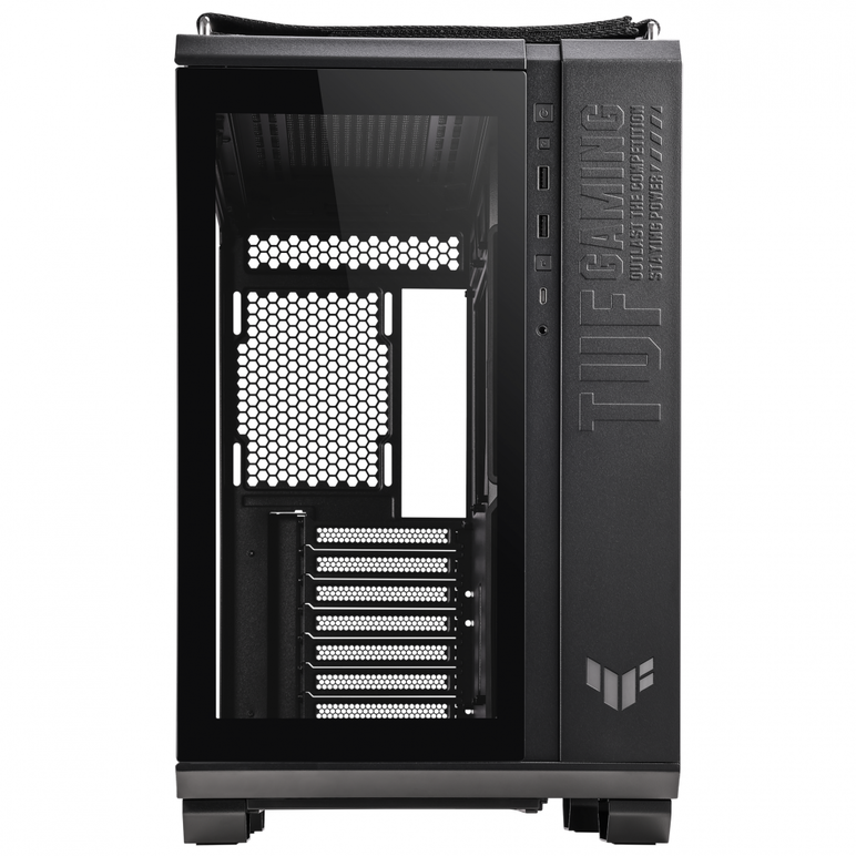 Carcasa asus gt502 tuf gaming black  case size mid tower motherboard support atx micro-atx mini-itx drive bays 4 x 2.5"/3.5" combo bay expansion slots 8 3 (additional vertical) front i/o port 1 x headphone / microphone 2 x usb 3.2 gen1 1 x usb 3.2 gen2 ty,  Carcase | electropc.ro