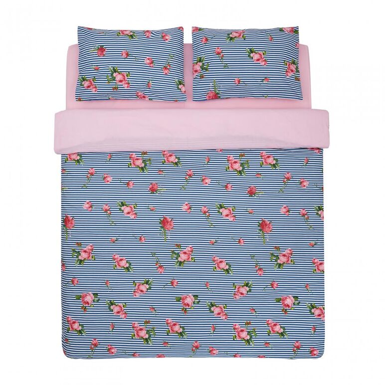 Lenjerie pat dbl, 100% bbc, 132tc, rose,  Lenjerii de pat | electropc.ro
