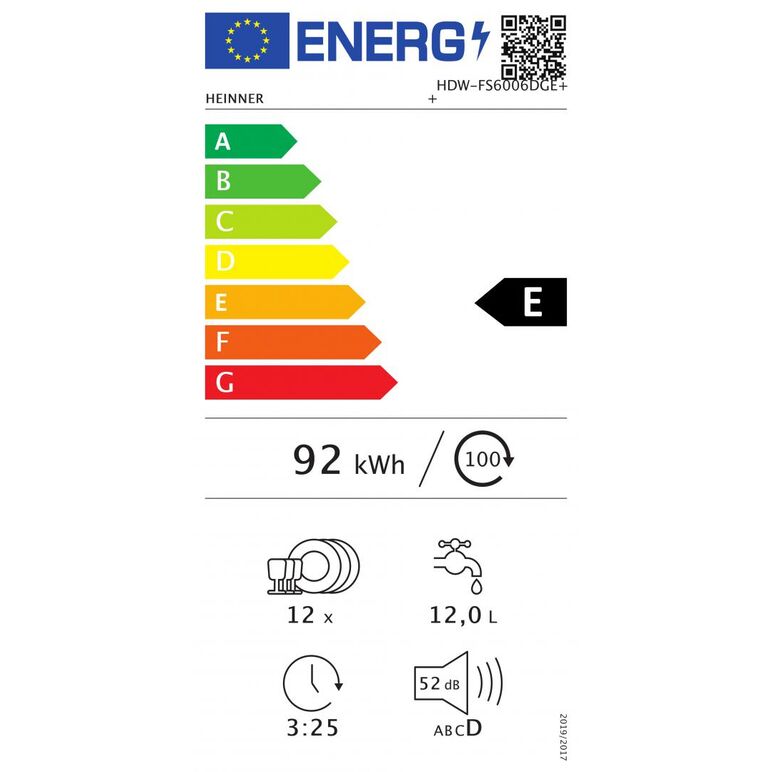 Masina de spalat vase heinner hdw-fs6006dge++,  Masini de spalat vase independente | electropc.ro