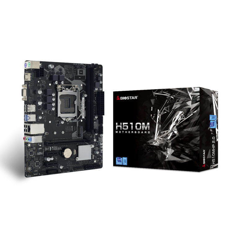 Placa de baza biostar h510mhp 2.0 lga1200, 2x ddr4 3200mhz, 1x pcie 4.0 x16, 2x pcie 3.0 x1, 1x m.2, 4x sata iii 6gbps, 1gbps lan, matx,  Placi de baza | electropc.ro