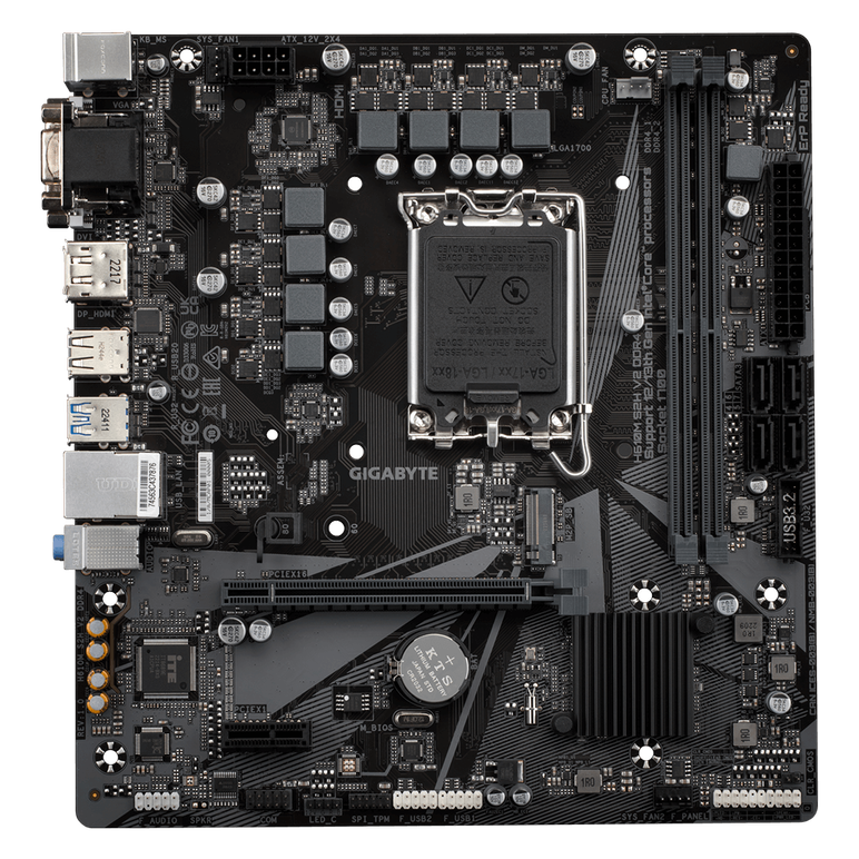 Placa de baza gigabyte h610m s2h v2 lga1700, 2x ddr4 3200mhz, 1x d-sub, 1x dvi-d, 1x hdmi, 1x displayport, 1x pcie x16, 1x pcie x1, 1x m.2, 4x sata 6gbps, lan 1gbps, matx,  Placi de baza | electropc.ro