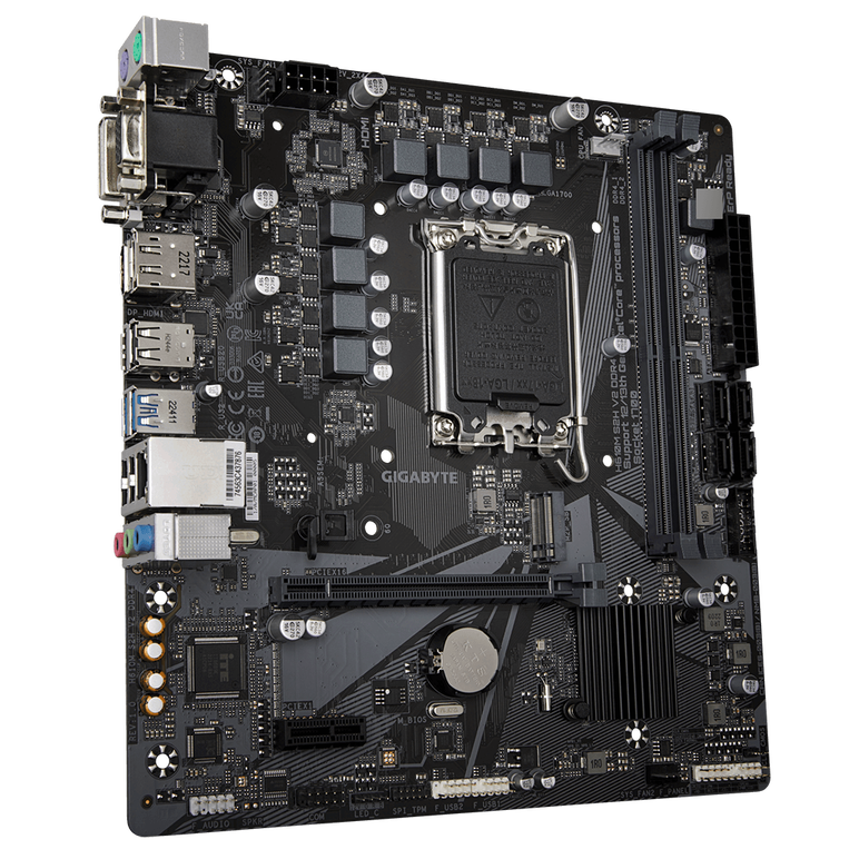 Placa de baza gigabyte h610m s2h v2 lga1700, 2x ddr4 3200mhz, 1x d-sub, 1x dvi-d, 1x hdmi, 1x displayport, 1x pcie x16, 1x pcie x1, 1x m.2, 4x sata 6gbps, lan 1gbps, matx,  Placi de baza | electropc.ro