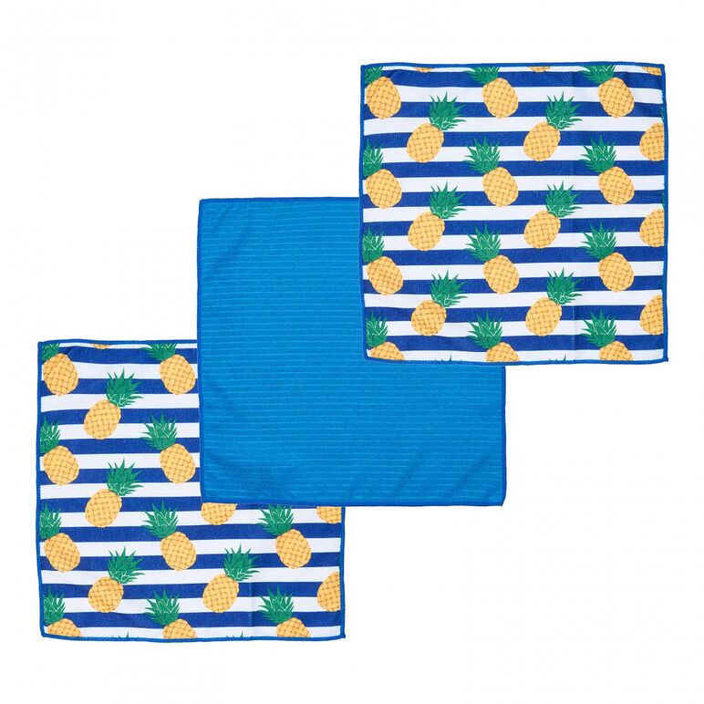 Set 3 prosoape microfibra 40x40cm ananas,  Prosoape Bucatarie | electropc.ro