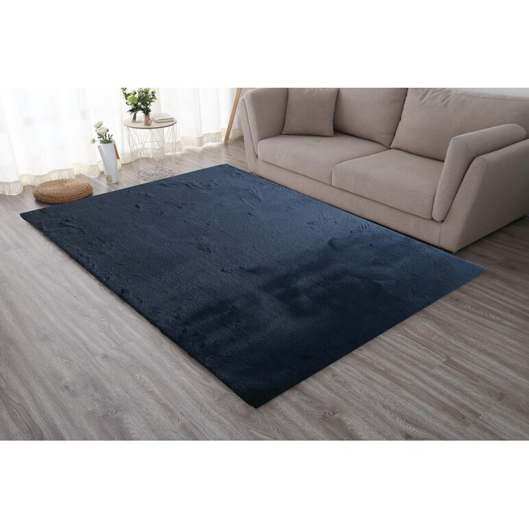 Covor shaggy soft blanita, inaltime totala 3.5 cm , greutate covor 2100g/m2 . material : 100&% poliester cu spate din bumbac. culoare : albastru inchis,  Covoare | electropc.ro