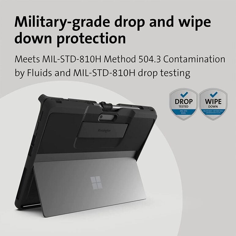 Kensington surface pro 8 rugged case - blackbelt rugged case with shoulder strap - black (k97580ww),  Huse tablete | electropc.ro