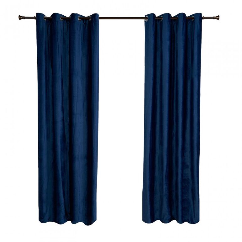 Set 2 draperii catifea 140x270 cm- albastre,  Perdele | electropc.ro