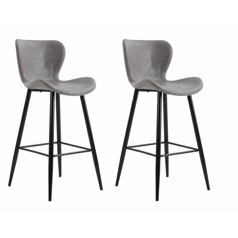 Set 2 scaune de bar retro - light grey,  Scaune | electropc.ro