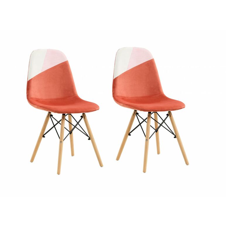 Set 2 scaune stil scandinav - coral,  Scaune | electropc.ro