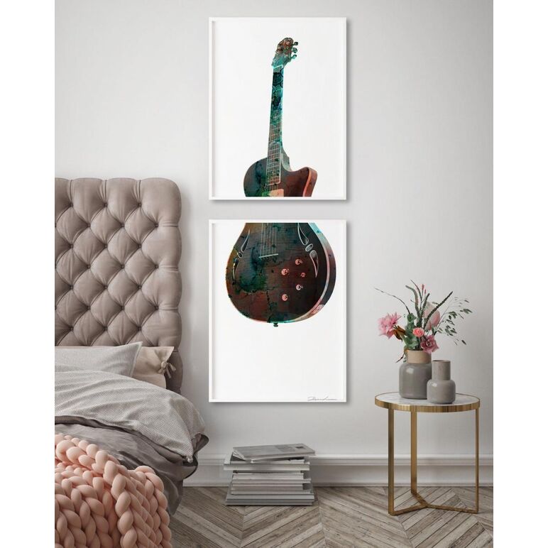 Set 2 tablouri decorative chitara,  Tablouri | electropc.ro