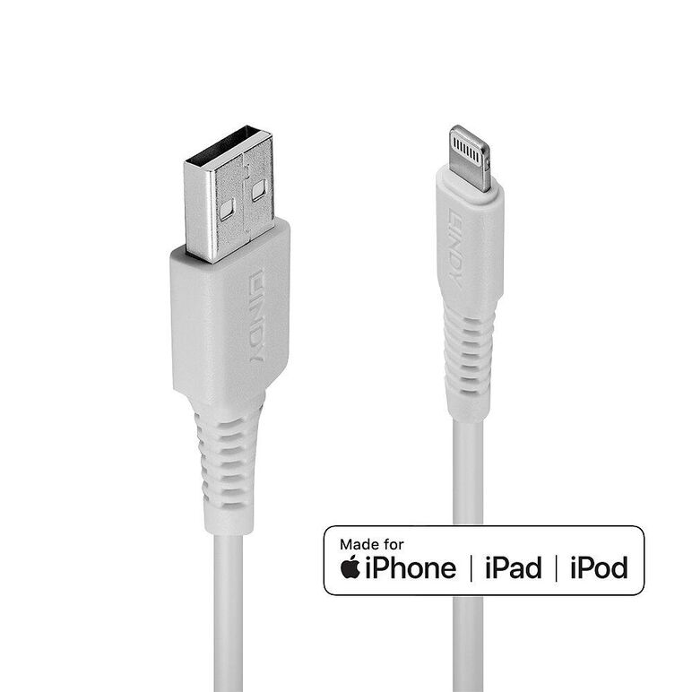 Cablu lindy 0.5m usb a 2.0 to lightning, alb,  Cabluri periferice | electropc.ro
