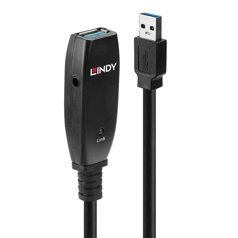 Cablu lindy 15m usb 3.0 active extension slim, negru,  Cabluri periferice | electropc.ro