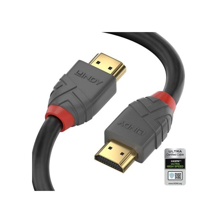 Cablu lindy 2m high speed hdmi, latime de banda 48gbps, 10240x4320@ 120hz, anthra line,  Cabluri video | electropc.ro