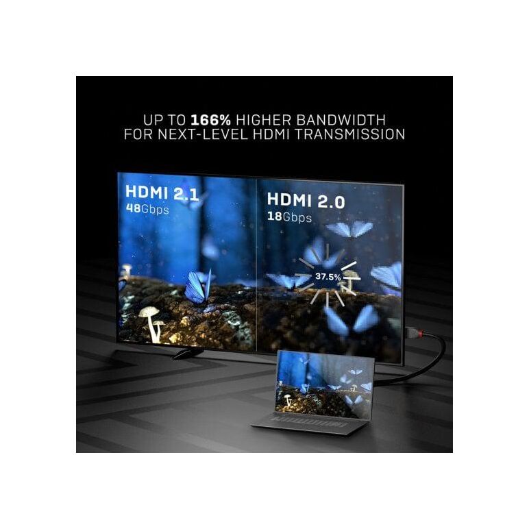 Cablu lindy 2m high speed hdmi, latime de banda 48gbps, 10240x4320@ 120hz, anthra line,  Cabluri video | electropc.ro