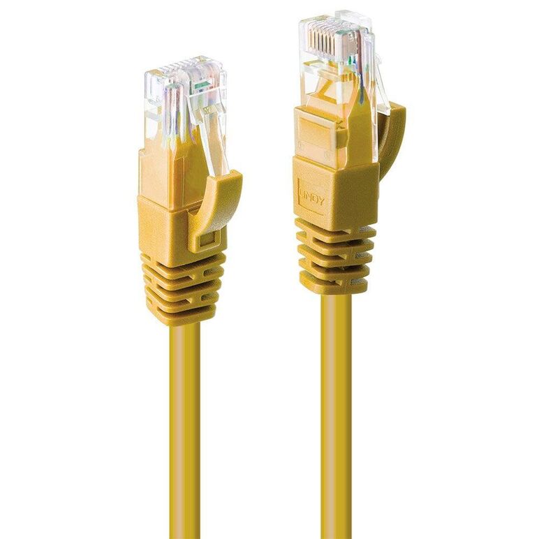 Cablu retea lindy ly-48062, 1m cat.6 u/utp, yellow,  Cabluri retea | electropc.ro