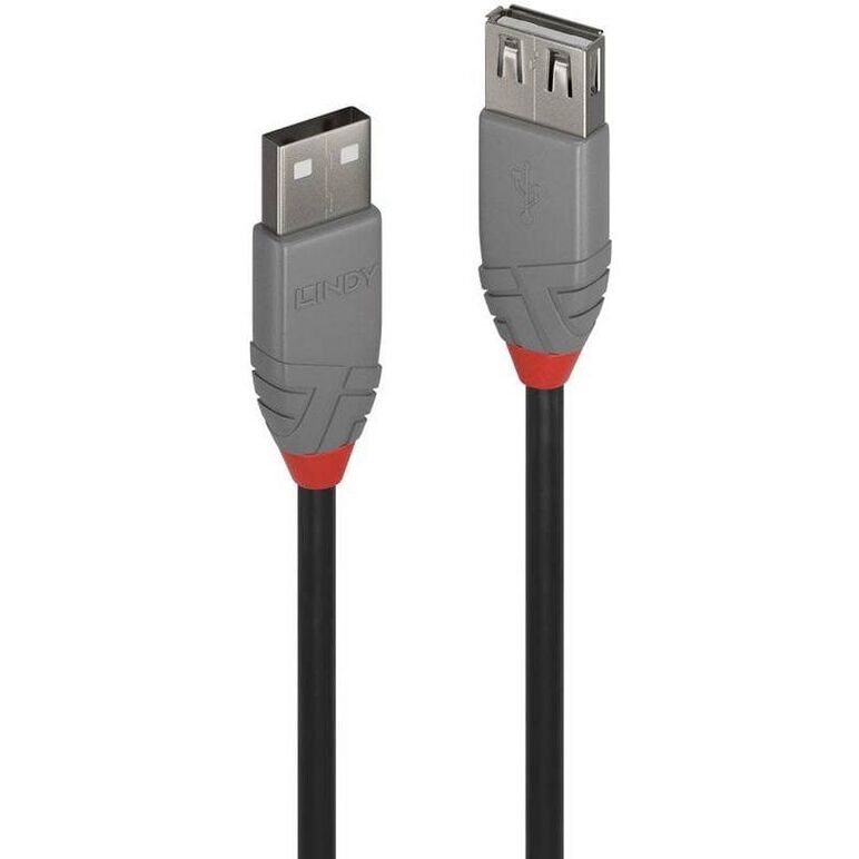 Cablu transfer date lindy ly-36705, usb 2.0 male tip a - usb 2.0 female, 5 m, anthra line,  Cabluri periferice | electropc.ro
