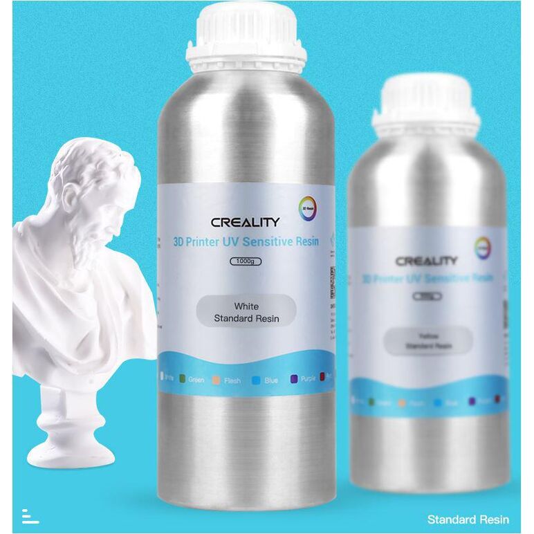 Creality rasina standard rigida fotosensibila, 500g, culoare alb, ambalaj: recipient aluminiu, compatibila cu imprimante 3d cu tehnologie lcd.,  Accesorii imprimare 3D | electropc.ro