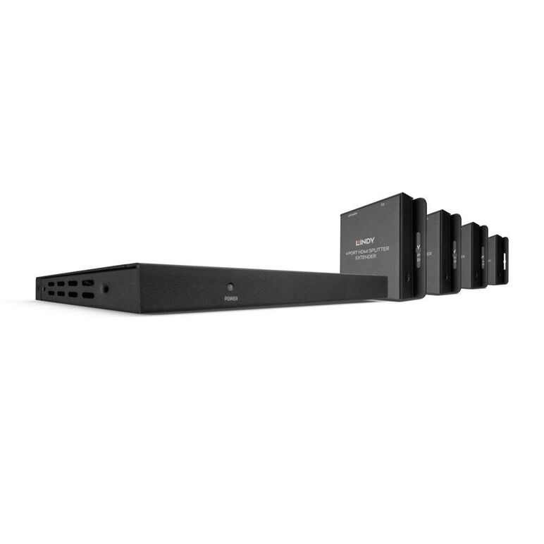 Lindy 50m cat.6 4 port hdmi & ir splitter extender with loop out  description  an advanced splitter extender that extends and distributes hdmi & ir signals to 4 displays at distances of up to 50m supports resolutions up to full hd 1920x1080 @60hz 4:4:4 8b,  Splittere audio-video | electropc.ro