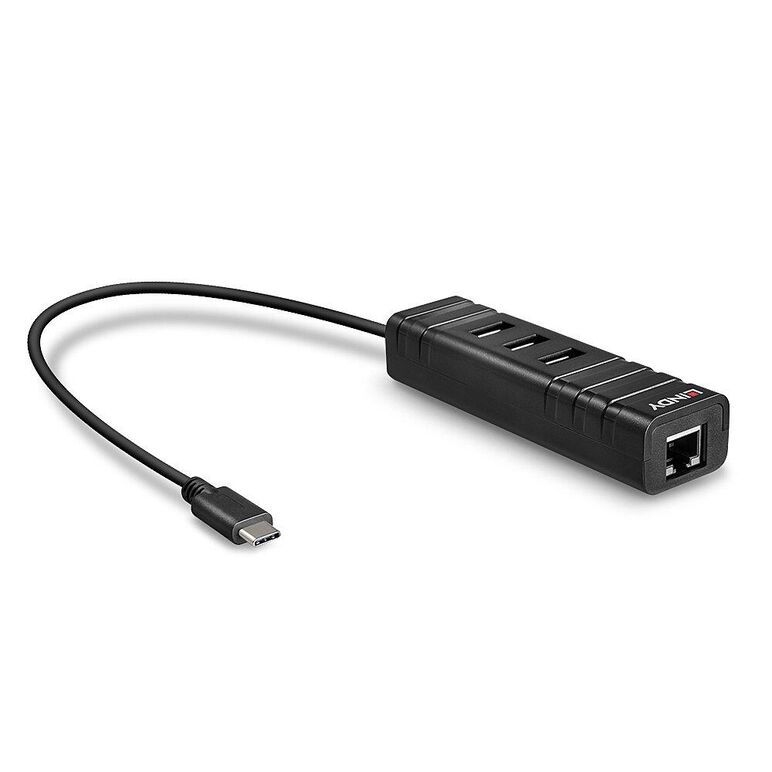 Lindy hub usb 3.1 type-c, 3x usb-a, 1x rj45,  Hub-uri USB | electropc.ro