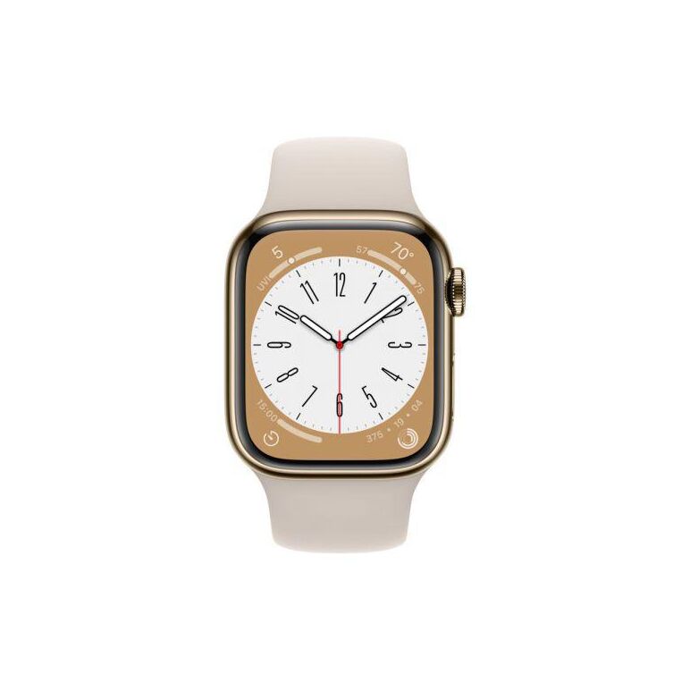 Apple watch s8 cellular 41mm gold stainless steel case with starlight sport band - regular,  SmartWatch-uri | electropc.ro