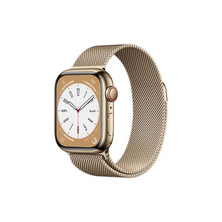 Apple watch s8 cellular 45mm gold stainless steel case with gold milanese loop,  SmartWatch-uri | electropc.ro