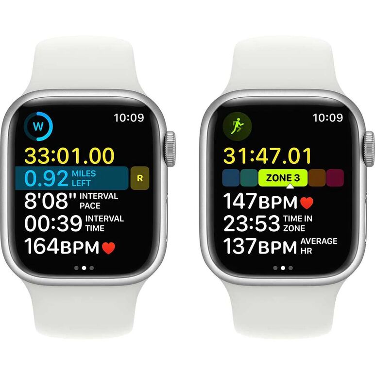 Apple watch s8 gps 41mm silver aluminium case with white sport band - s/m,  SmartWatch-uri | electropc.ro