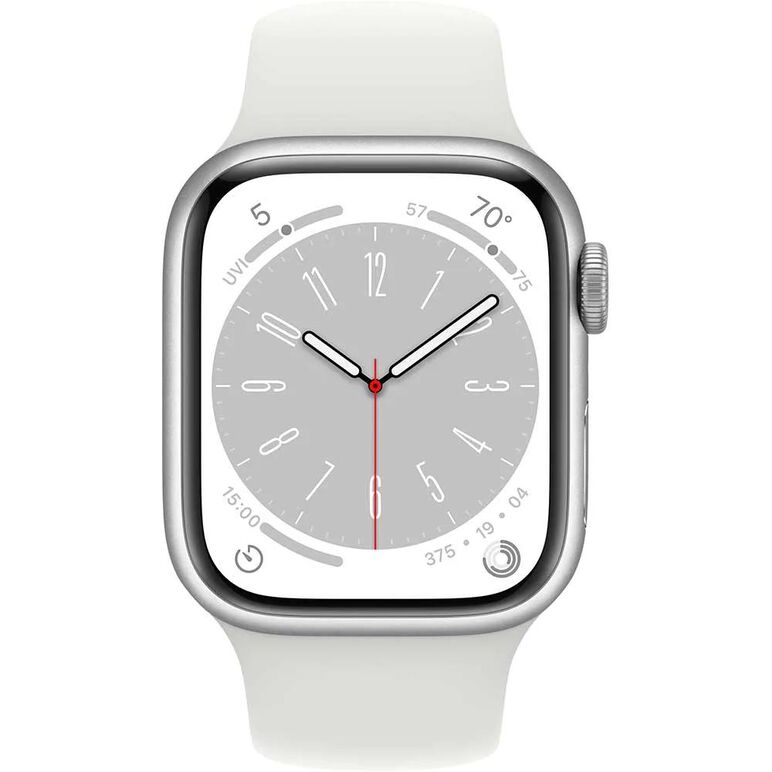 Apple watch s8 gps 41mm silver aluminium case with white sport band - s/m,  SmartWatch-uri | electropc.ro