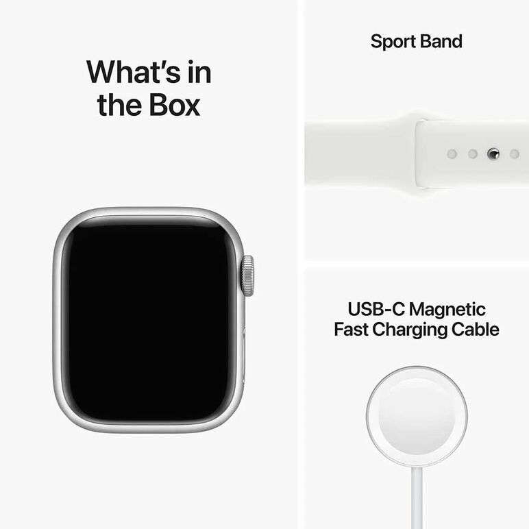 Apple watch s8 gps 41mm silver aluminium case with white sport band - s/m,  SmartWatch-uri | electropc.ro