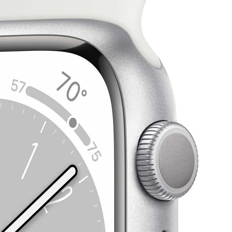 Apple watch s8 gps 41mm silver aluminium case with white sport band - s/m,  SmartWatch-uri | electropc.ro