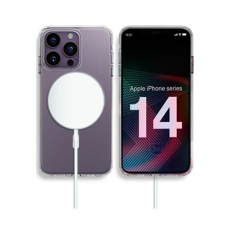 3mk magsafe case for iphone 14 pro - transparent plastic,  Accesorii | electropc.ro