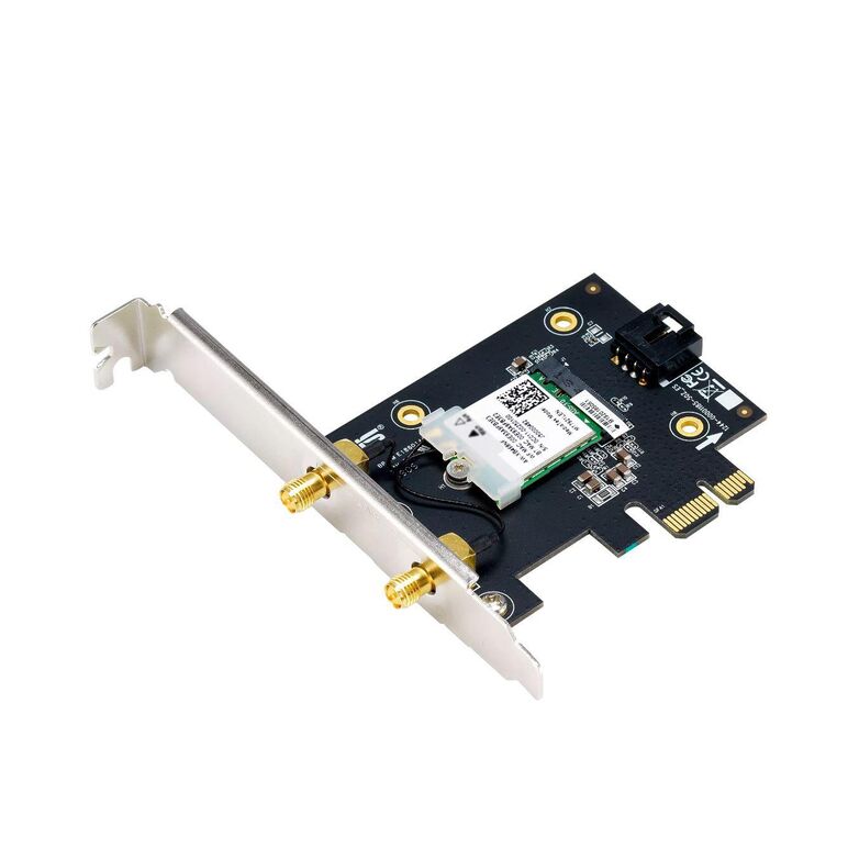 Asus pce-axe5400 wifi  bluetooth 5.2 pcie adapter, wi-fi 6, 2.4ghz / 5ghz / 6ghz, greutate: 49.7g, 2 x antene externe, pci-express x 1.,  Routere Wireless | electropc.ro
